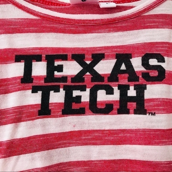 New! Texas Tech University Red White Stripes College Team Spirit Jersey Tank Top - Picture 6 of 9